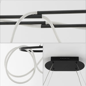 Lisette 360 Adjustable Silicone Rope and Metal Dimmable LED Chandelier
