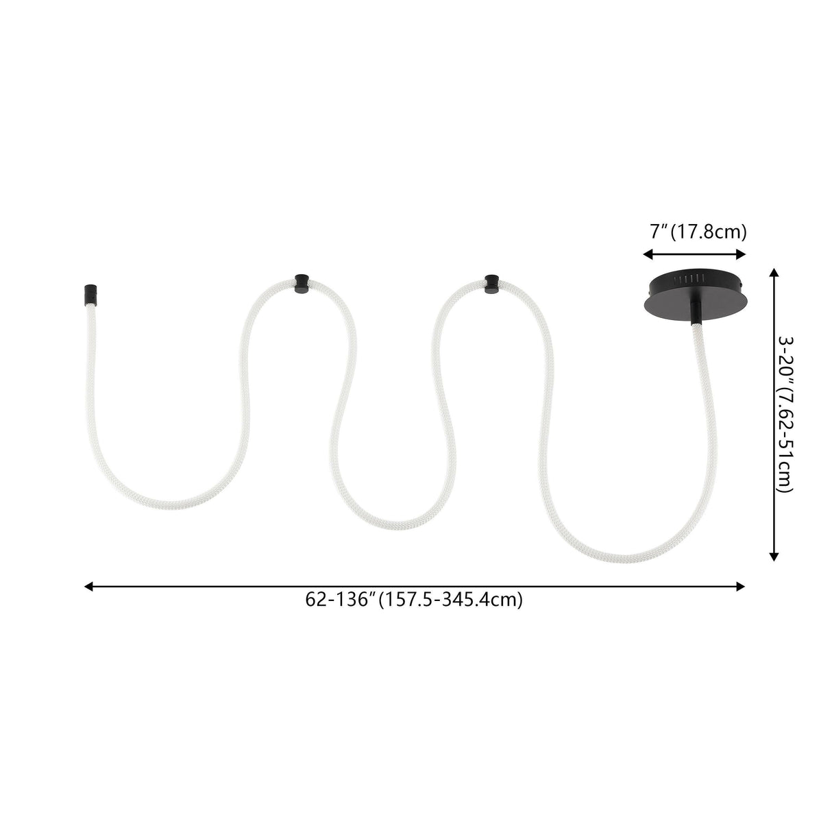 Serafina 360° Adjustable Neon Rope LED Flush Mount