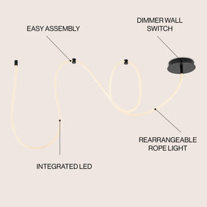Serafina 360° Adjustable Neon Rope LED Flush Mount