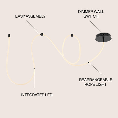 Serafina 360° Adjustable Neon Rope LED Flush Mount