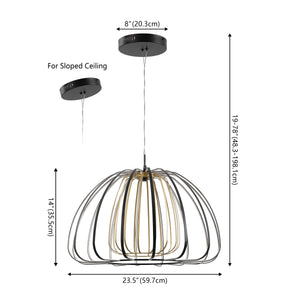 Gigi Modern Glam Metal Adjustable Dimmable Stripe Cage LED Pendant