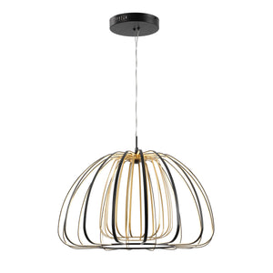Gigi Modern Glam Metal Adjustable Dimmable Stripe Cage LED Pendant