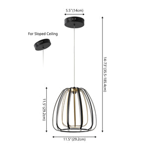 Gigi Modern Glam Metal Adjustable Dimmable Stripe Cage LED Pendant