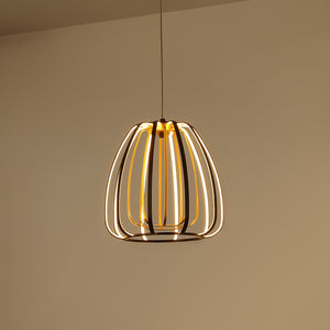 Gigi Modern Glam Metal Adjustable Dimmable Stripe Cage LED Pendant