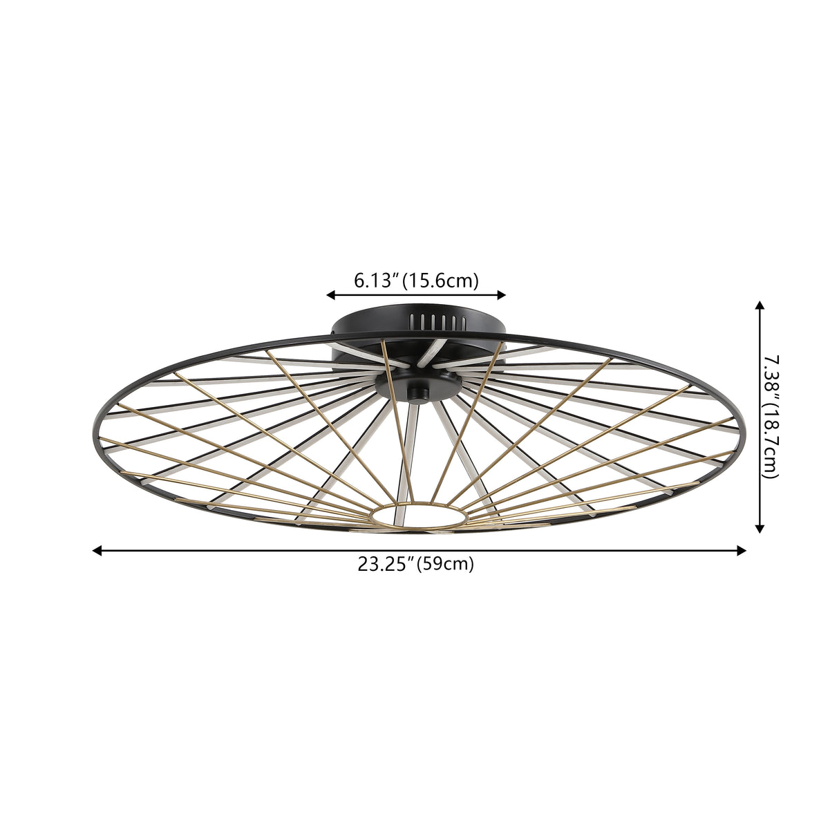Anders Contemporary Scandinavian Dimmable Stripe UFO Integrated LED Flush Mount