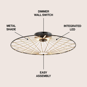 Anders Contemporary Scandinavian Dimmable LED Flush Mount Light