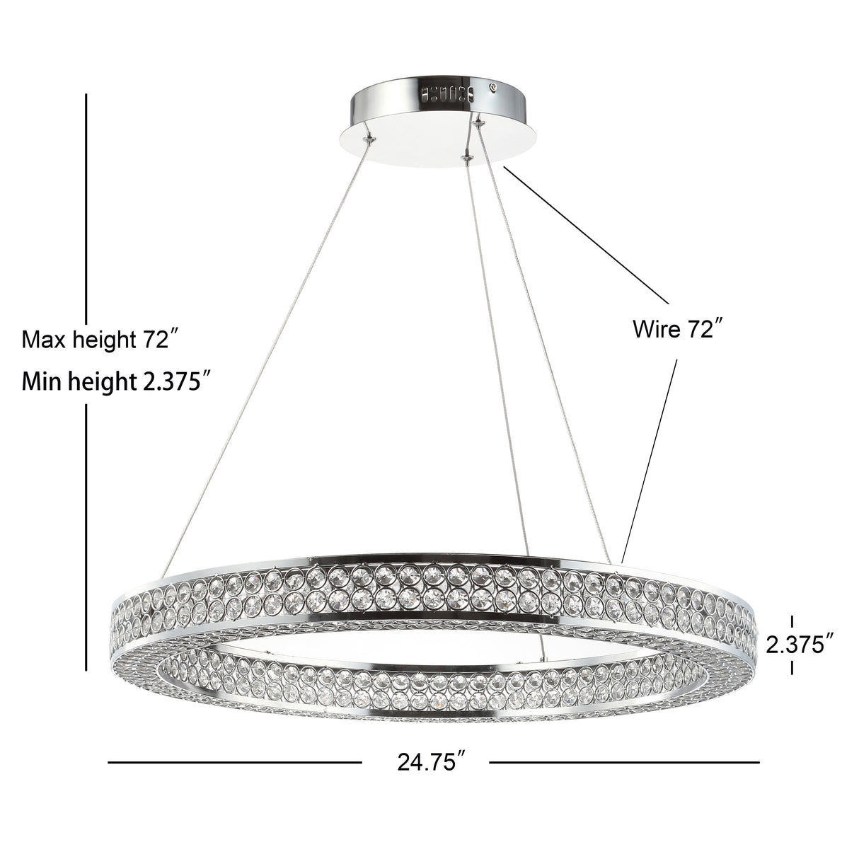 Benton Round Integrated LED Crystal/Metal Pendant