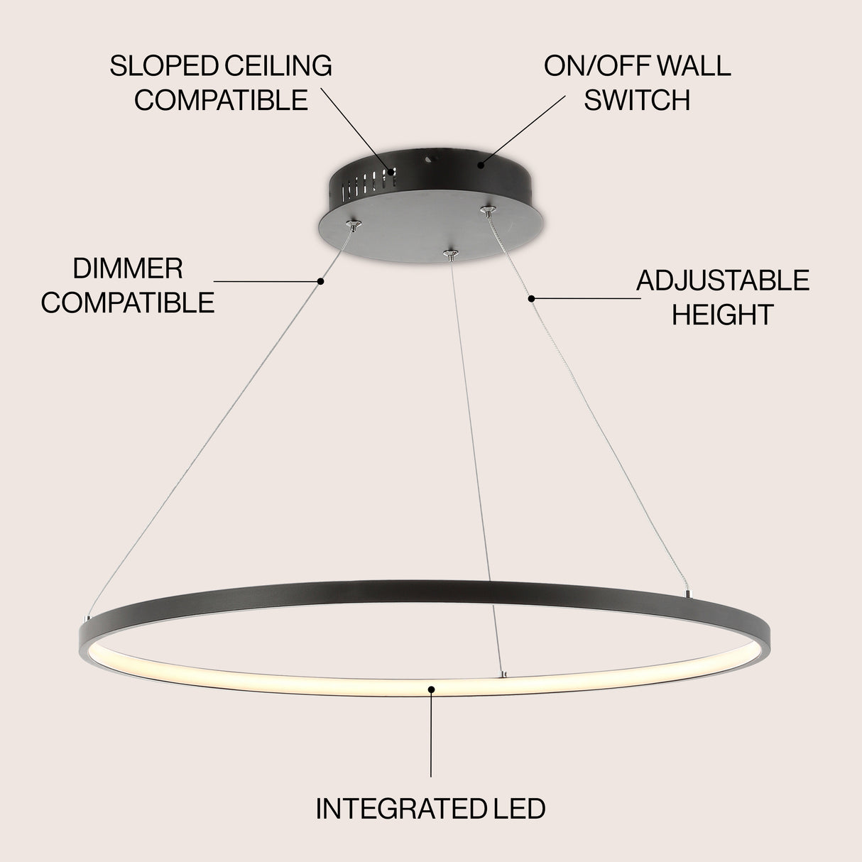 Brice Modern Contemporary Iron Integrated LED Pendant