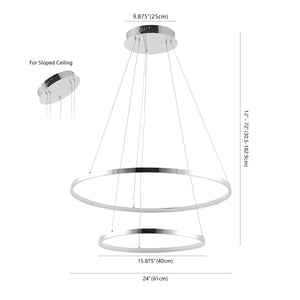 Brice 2-Light Modern Bohemian Iron Integrated LED Pendant