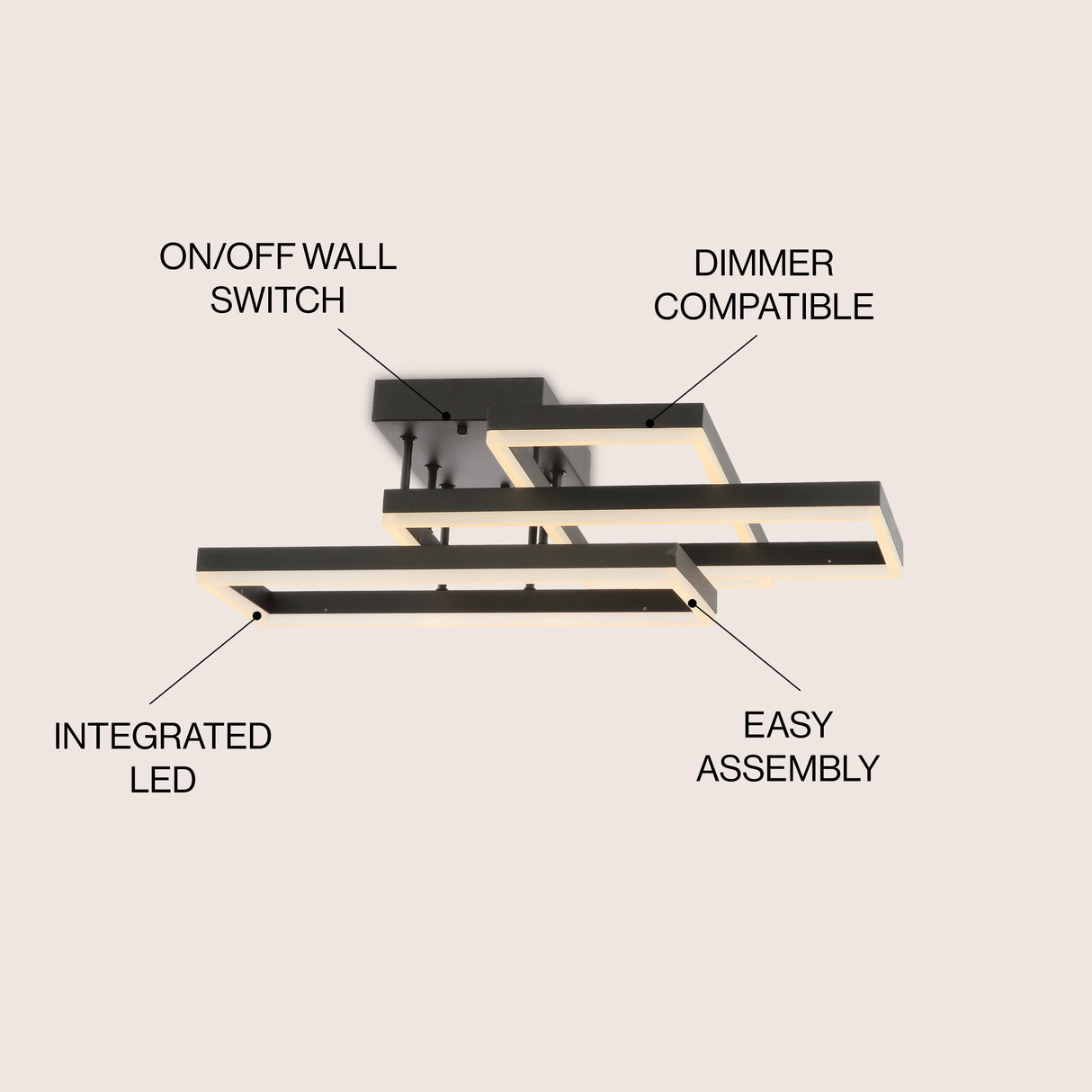 Turing Geometric Integrated LED Metal Flush Mount