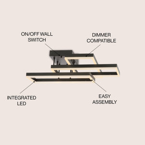 Turing Geometric Integrated LED Metal Flush Mount