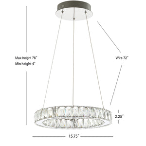 Reese Adjustable Integrated LED Metal/Crystal Pendant Pendant