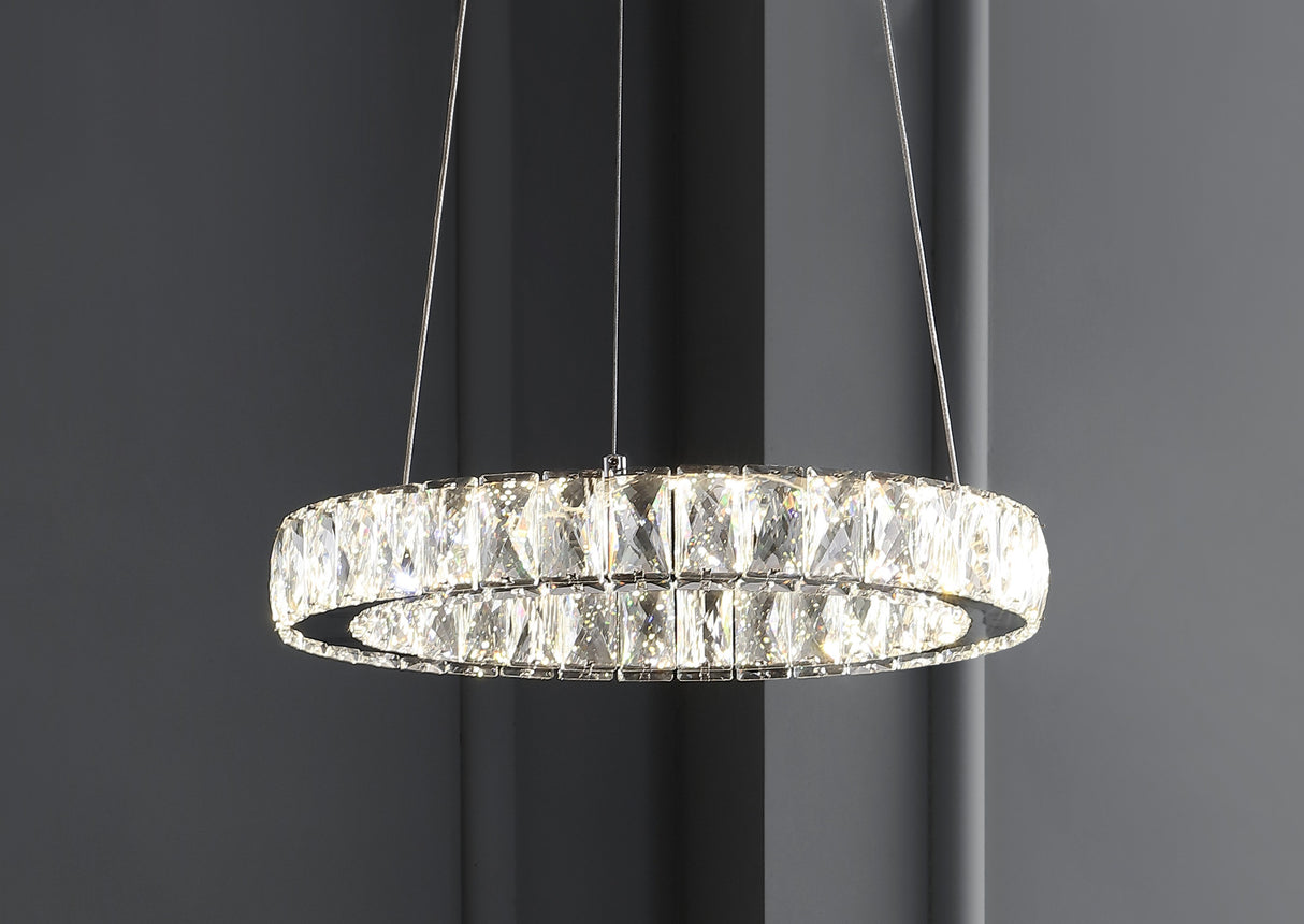 Reese Adjustable Integrated LED Metal/Crystal Pendant Pendant