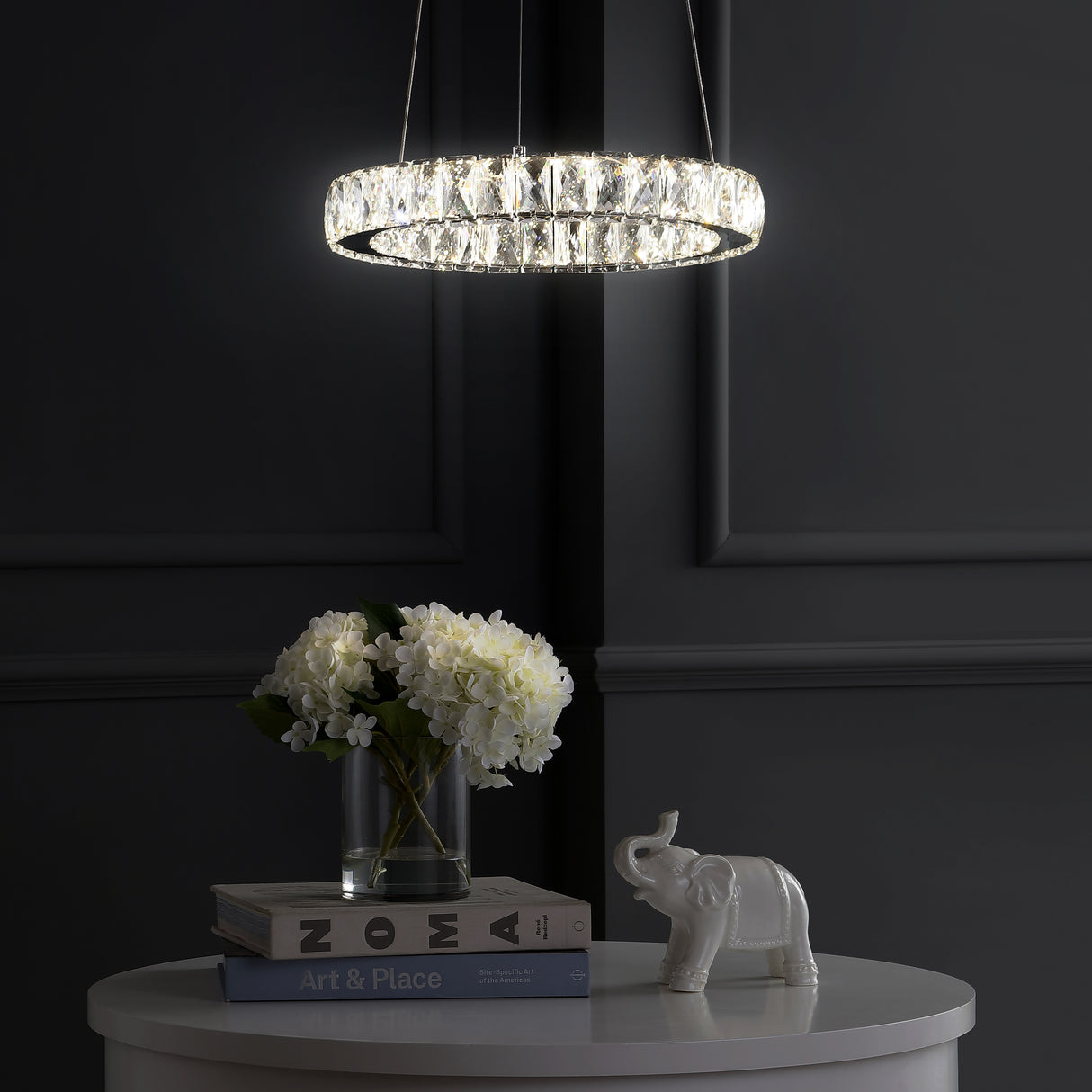 Reese Adjustable Integrated LED Metal/Crystal Pendant Pendant