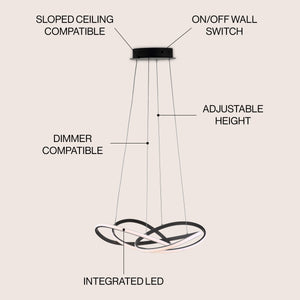 Alexia Abstract Integrated LED Metal Adjustable Pendant