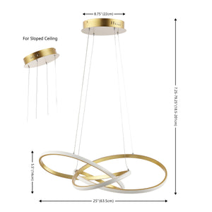 Alexia Abstract Integrated LED Metal Adjustable Pendant