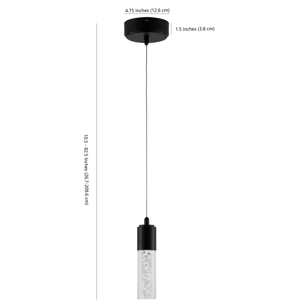 Bolha 1-Light Bubble Acrylic/Iron Modern Minimalist Integrated LED Pendant