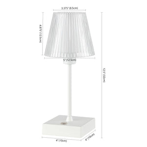 Oscar Modern Industrial Rechargeable/Cordless Iron/Acrylic Integrated Portable LED Table Lamp with Ribbed Shade