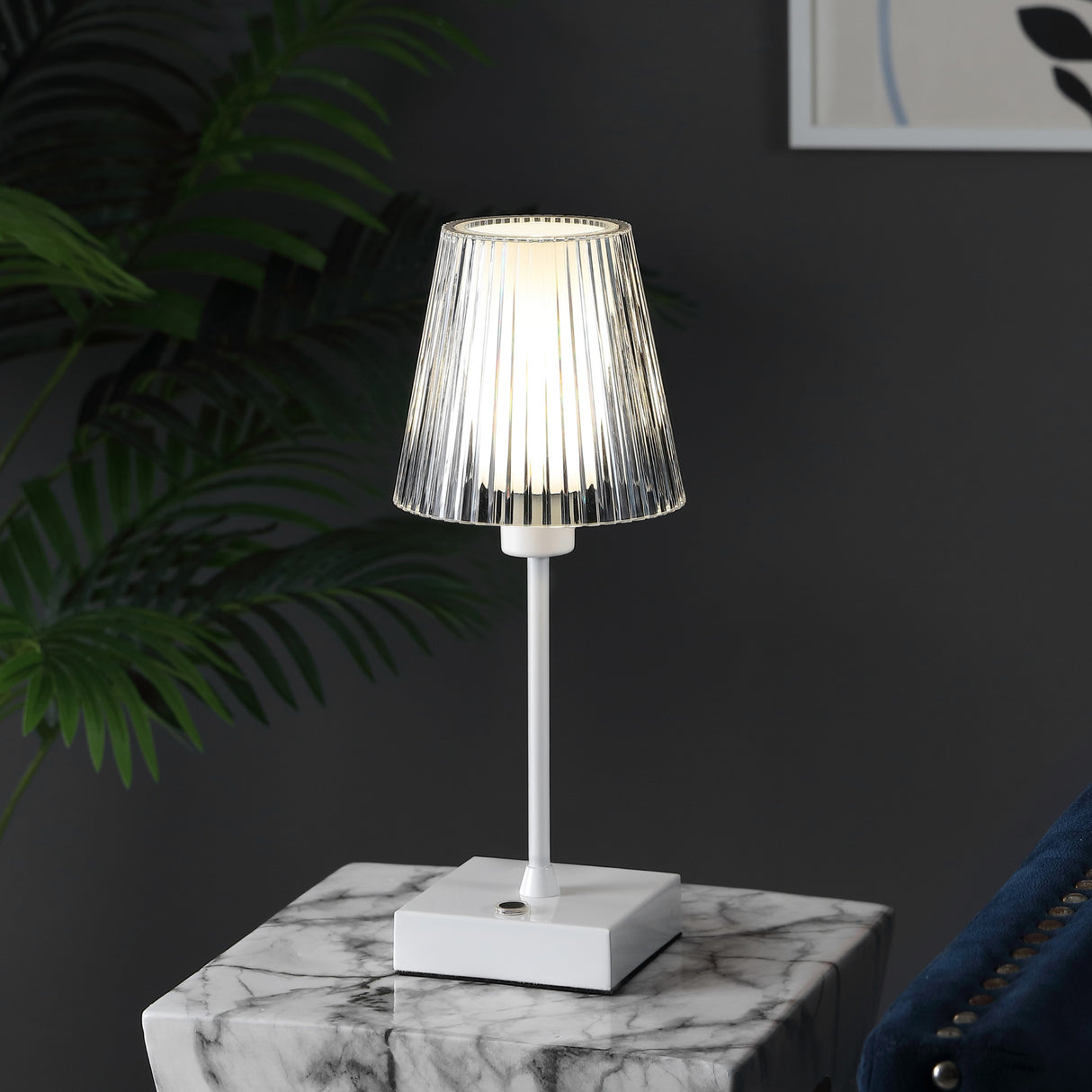 Oscar-Modern-Industrial-Rechargeable/Cordless-Iron/Acrylic-Integrated-Portable-LED-Table-Lamp-with-Ribbed-Shade-Table-Lamps