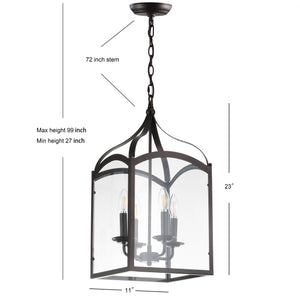 Ruth 4-light Traditional Classic Lantern Metal/Glass LED Pendant