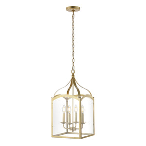 Ruth 4-light Traditional Classic Lantern Metal/Glass LED Pendant