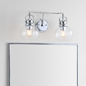 Shirley 2-Light Metal/Seeded Glass Vanity Light