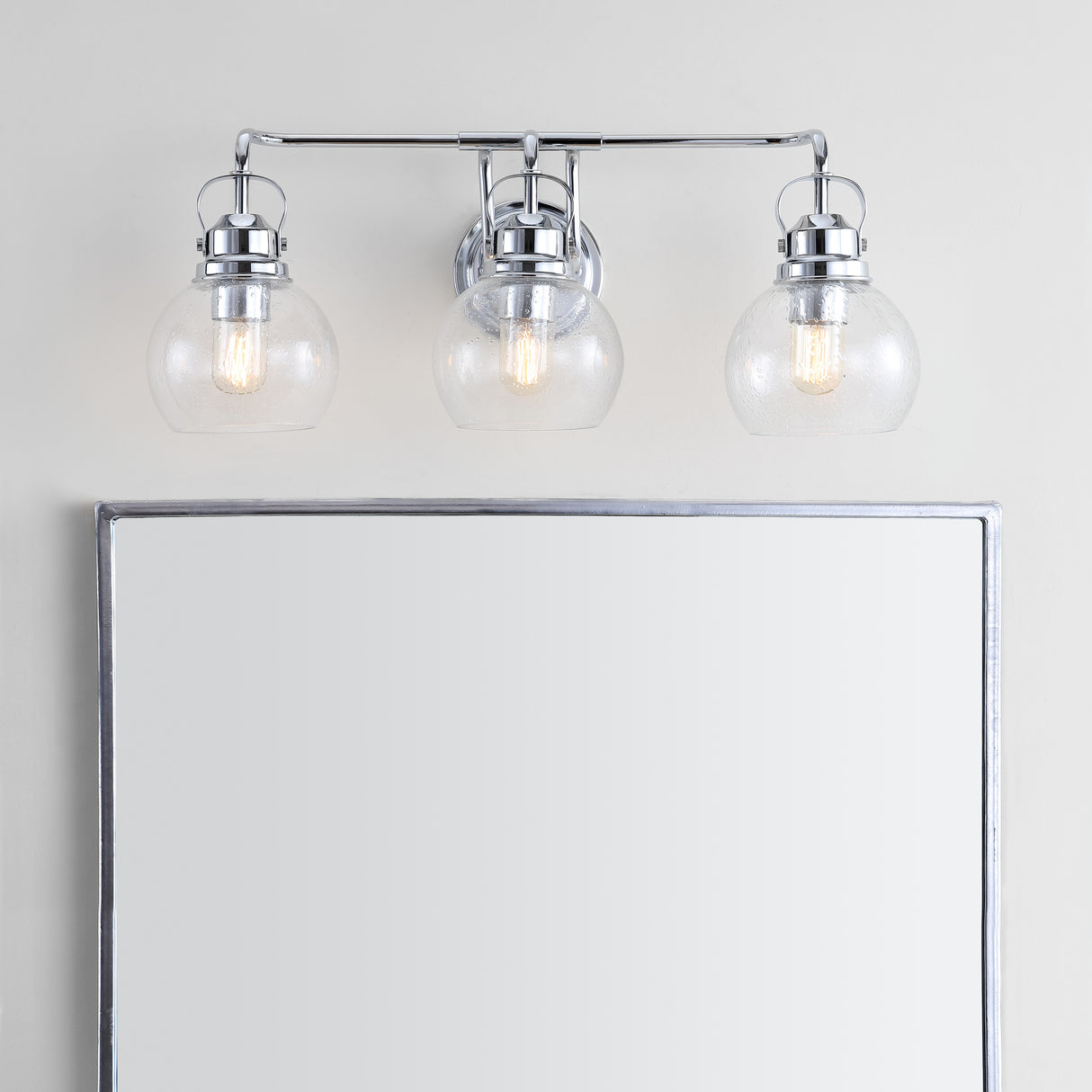 Shirley 3-Light Metal/Seeded Glass Vanity Light