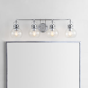 Shirley 4-Light Metal/Seeded Glass Vanity Light