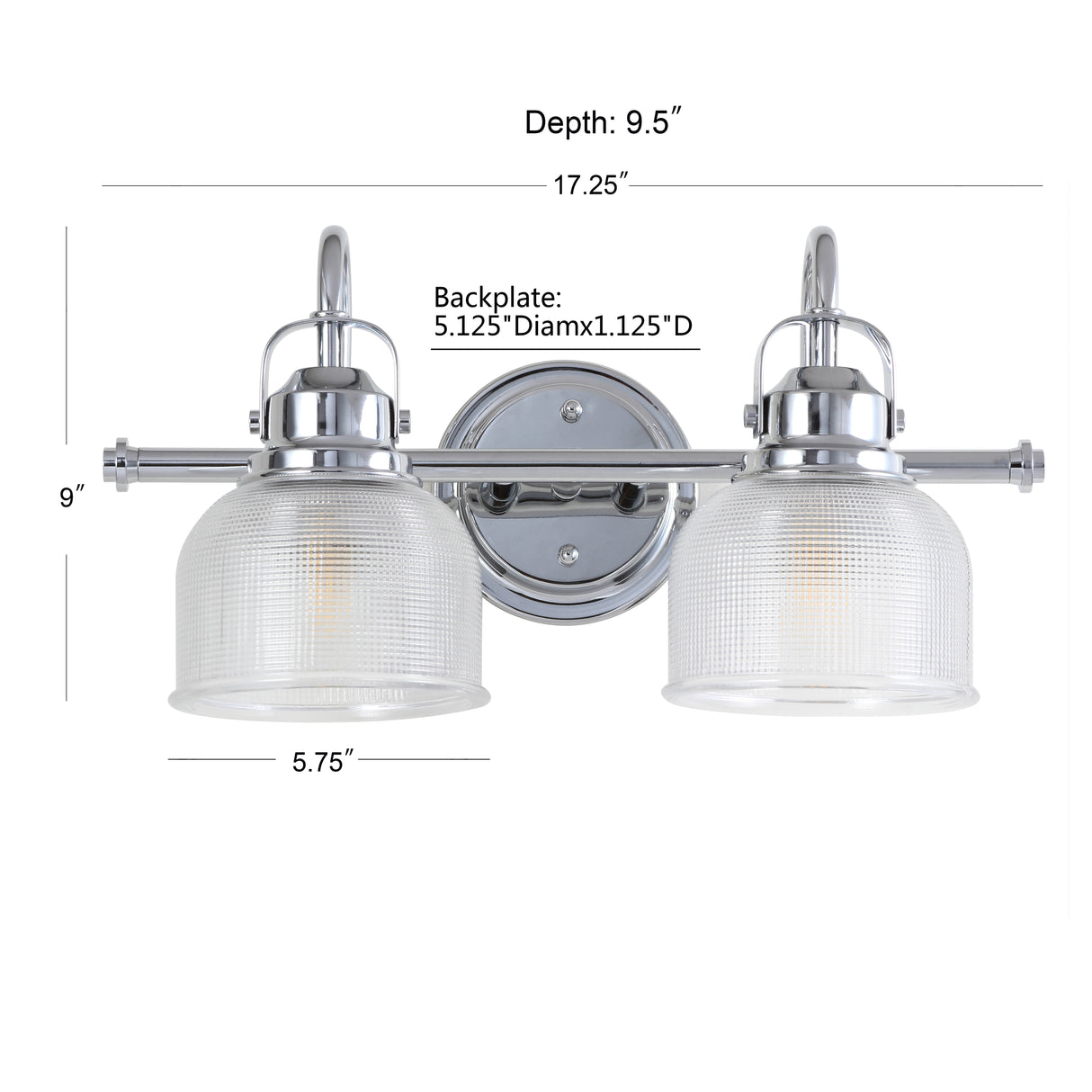 Virginia 2-Light Metal/Glass LED Vanity Light