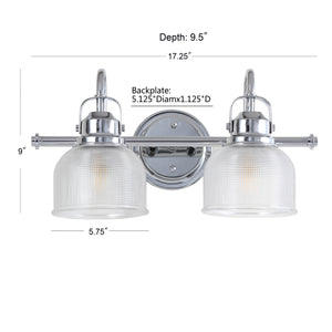 Virginia 2-Light Metal/Glass LED Vanity Light