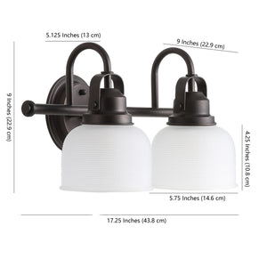 Virginia 2-Light Metal/Glass LED Vanity Light