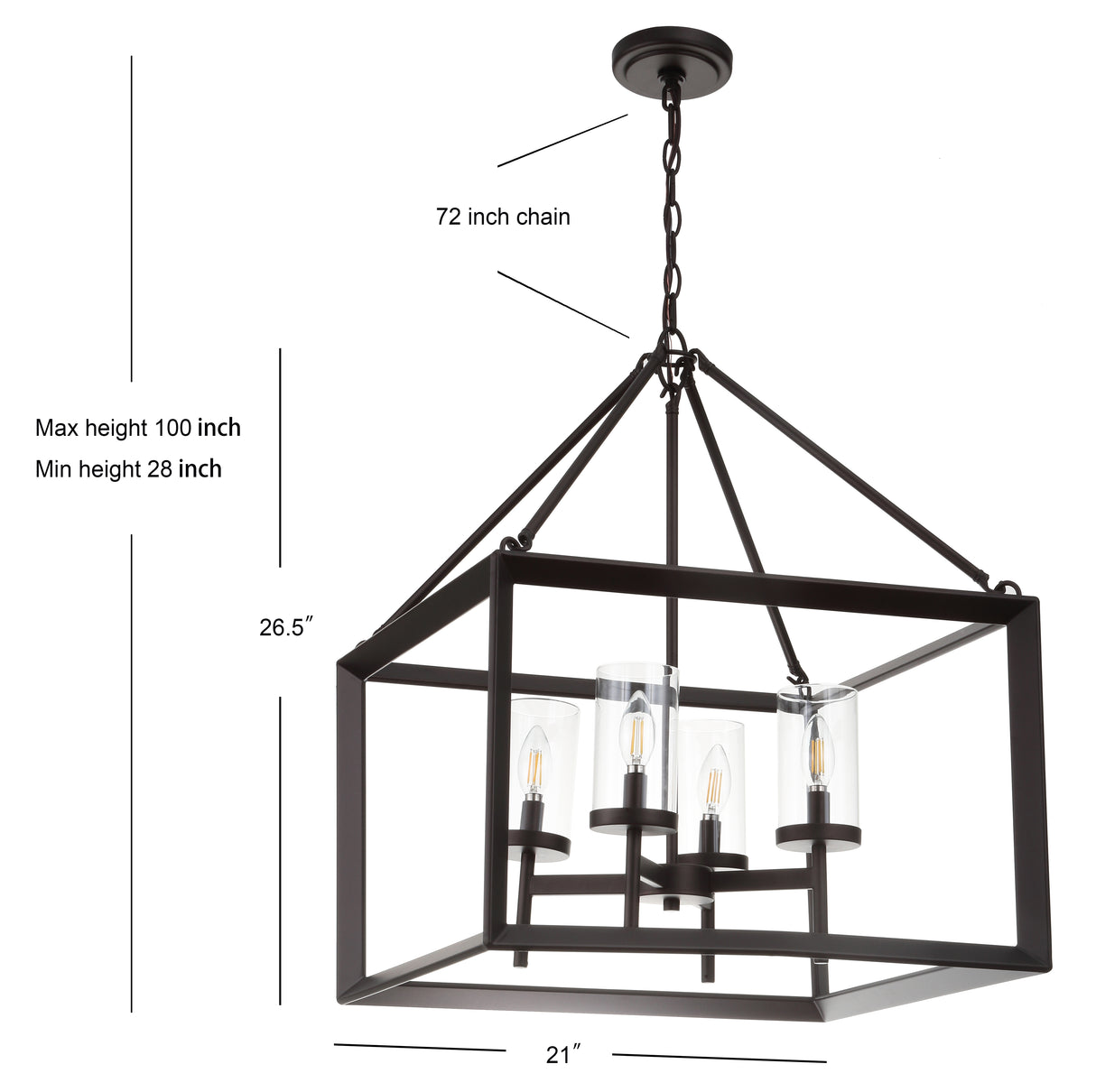 Anna 4-light Metal/Glass LED Pendant