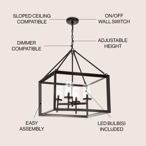 Anna 4-light Metal/Glass LED Pendant