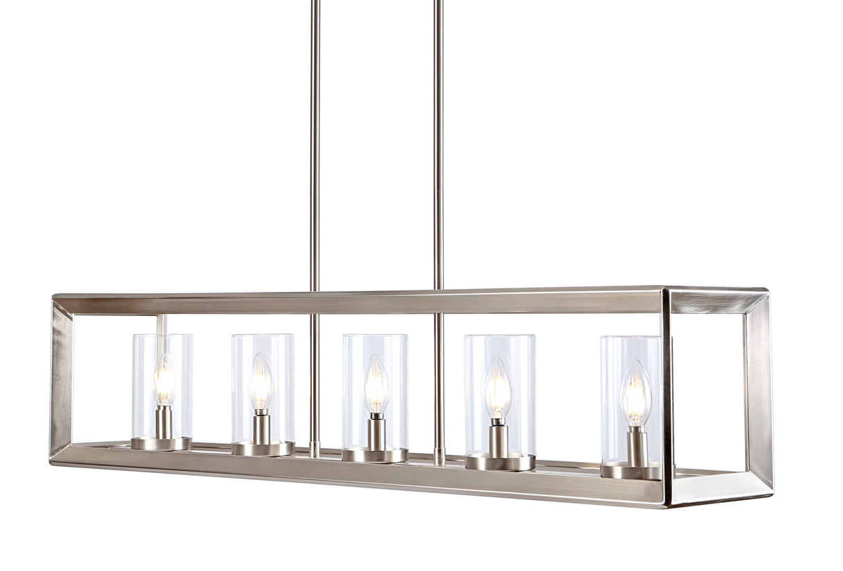 Anna Linear 5-light Metal/Glass LED Pendant