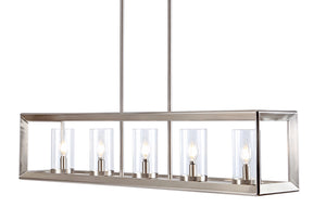 Anna Linear 5-light Metal/Glass LED Pendant