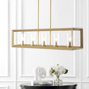 Anna Linear 5-light Metal/Glass LED Pendant