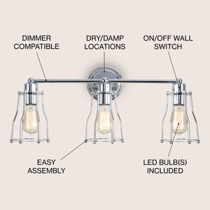 Evelyn 3-light Metal Vanity Light