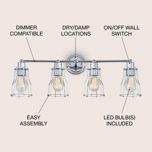 Evelyn 4-light Metal Vanity Light