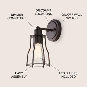 Florence 1-light Metal Vanity Light