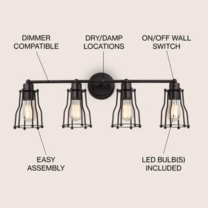 Florence 4-light Metal Vanity Light