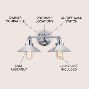 July 2-light Metal Vanity Light