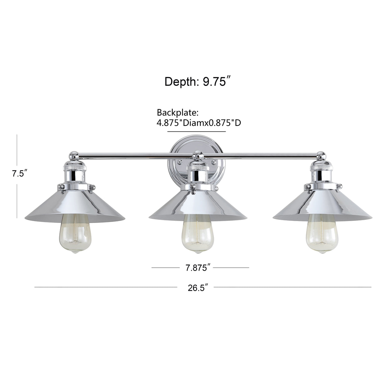 July 3-light Metal Vanity Light