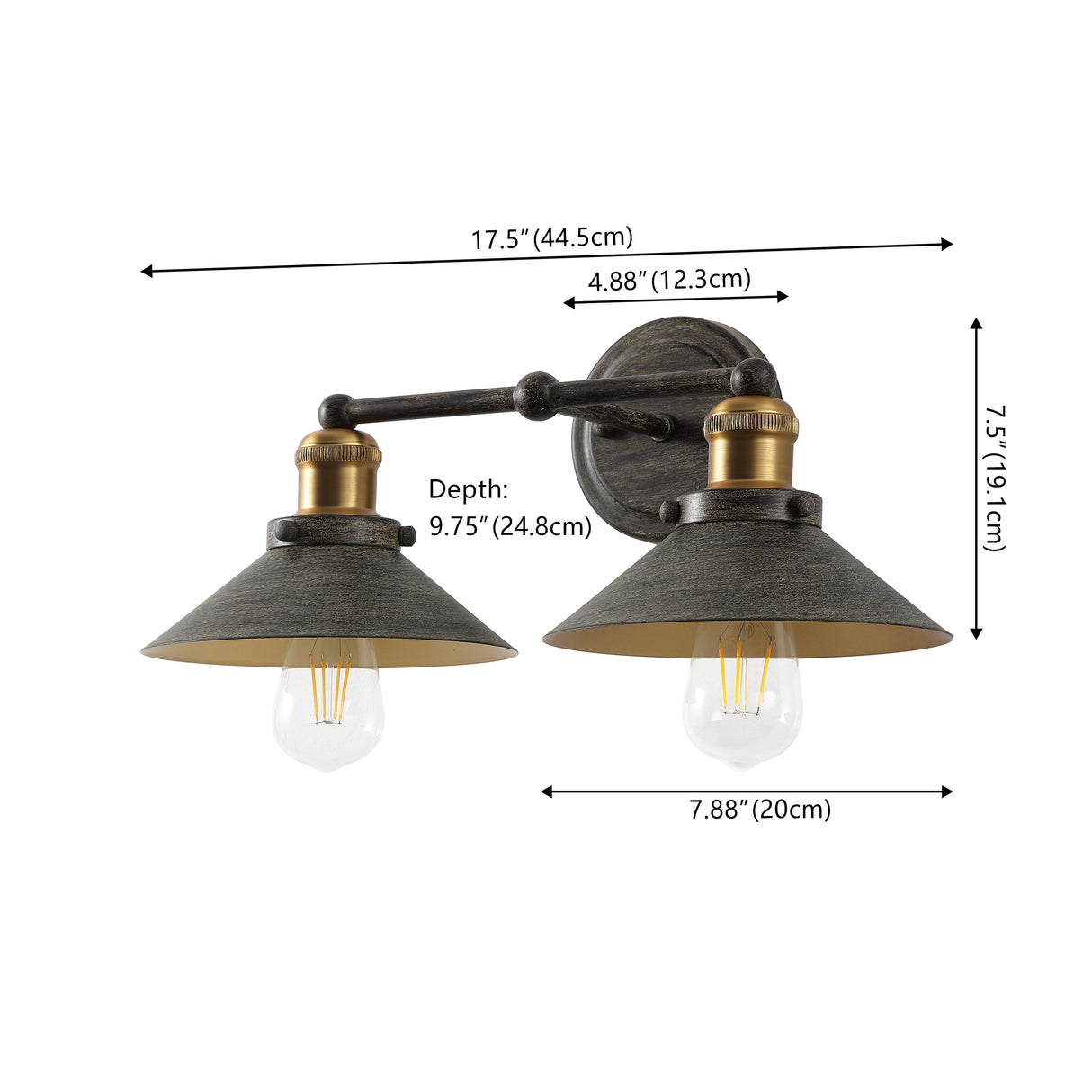July 2-Light Industrial Farmhouse Metal Vanity Light