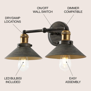 July 2-Light Industrial Farmhouse Metal Vanity Light