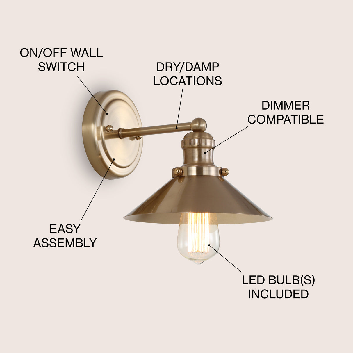 July Metal Shade Sconce