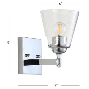 Marion 1-Light Hurricane Metal/Seeded Glass LED Vanity Light