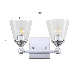 Marion 2-Light Hurricane Metal/Seeded Glass LED Vanity Light