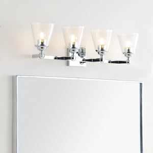 Marion 4-Light Hurricane Metal/Seeded Glass LED Vanity Light