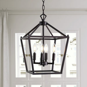 Pagoda 4-Bulb Lantern Metal LED Pendant