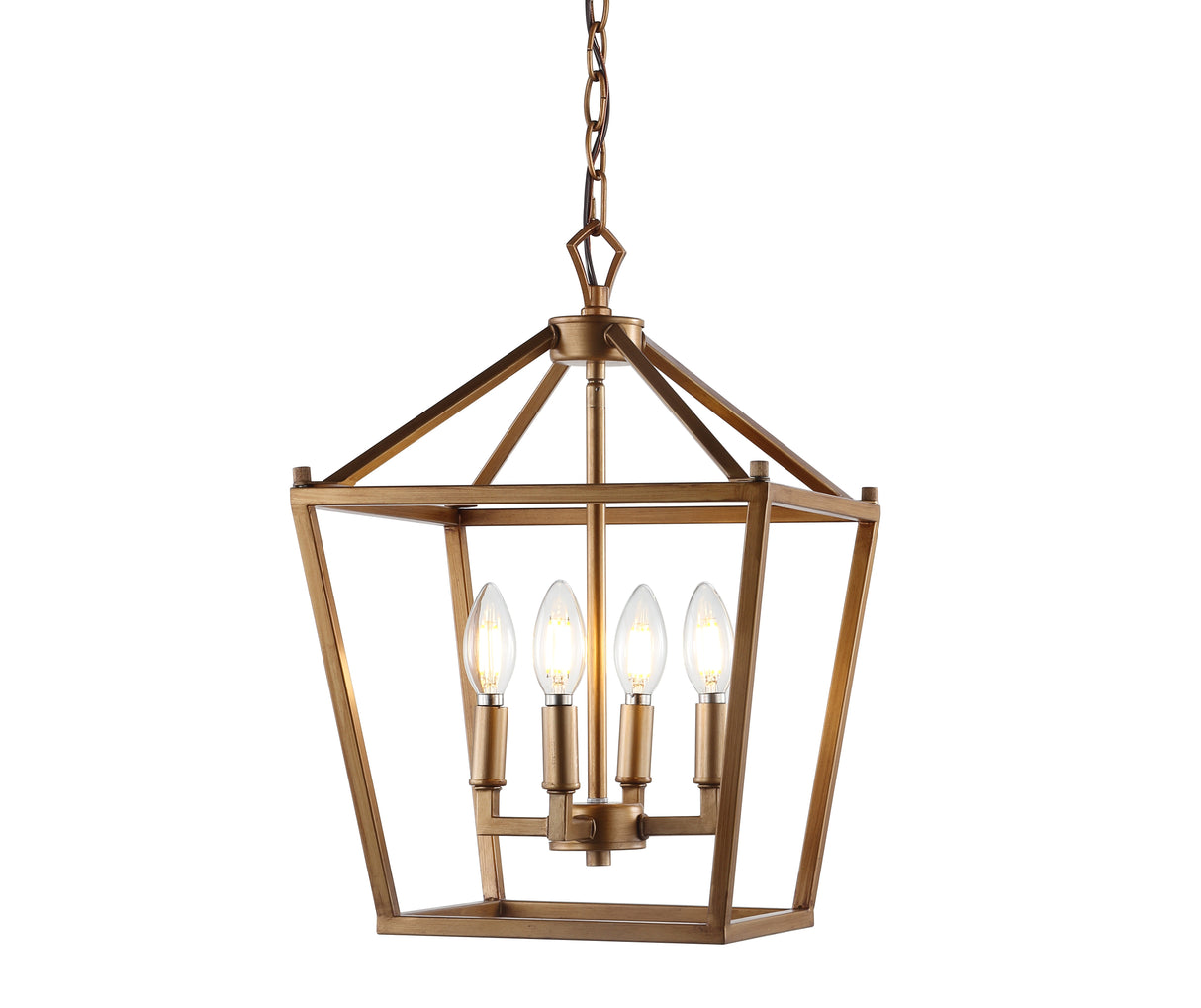 Pagoda 4-Bulb Lantern Metal LED Pendant